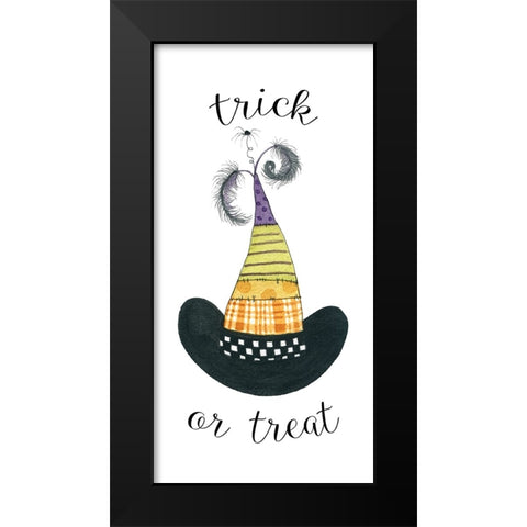 Trick or Treat Hat Black Modern Wood Framed Art Print by Finn, Livi