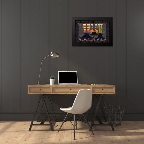 Ghosts And Goblins Mat Black Modern Wood Framed Art Print by Finn, Livi