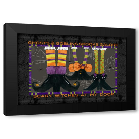Ghosts And Goblins Mat Black Modern Wood Framed Art Print by Finn, Livi