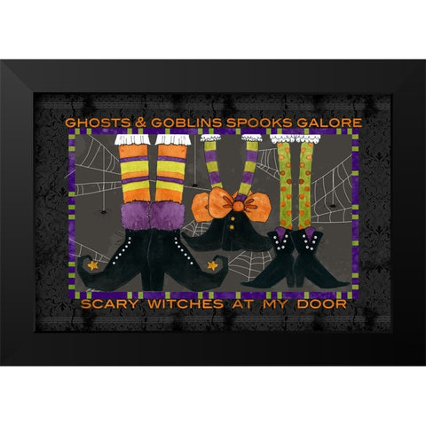 Ghosts And Goblins Mat Black Modern Wood Framed Art Print by Finn, Livi