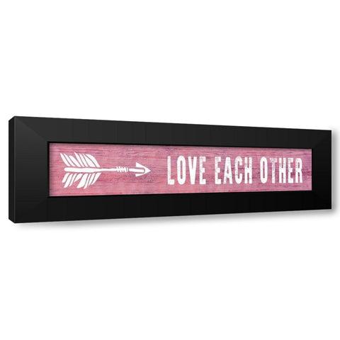 Love Each Other Black Modern Wood Framed Art Print by Knutsen, Conrad