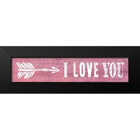 I Love You Black Modern Wood Framed Art Print by Knutsen, Conrad
