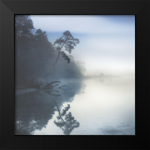 Indigo Moody Lake Black Modern Wood Framed Art Print by Weisz, Irene
