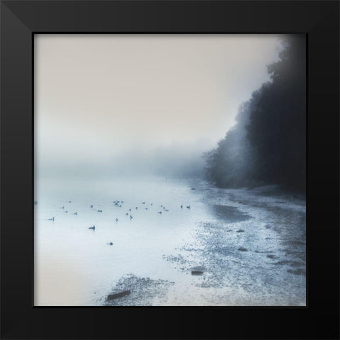 Indigo Moody Shore Black Modern Wood Framed Art Print by Weisz, Irene
