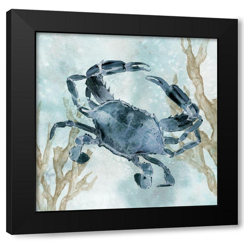 Navy Crab Black Modern Wood Framed Art Print by Robinson, Carol