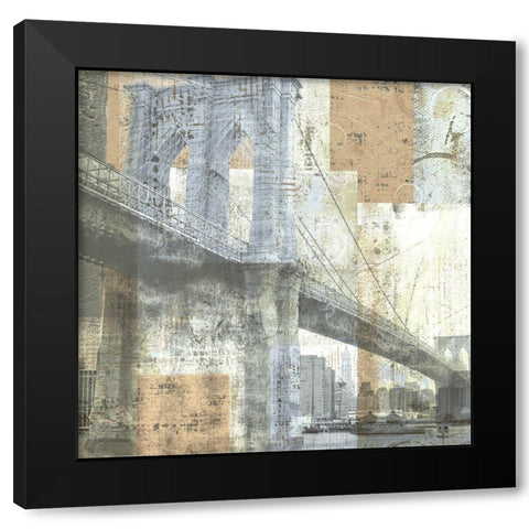 Soft Light Brooklyn Bridge Black Modern Wood Framed Art Print by Craven, Katrina