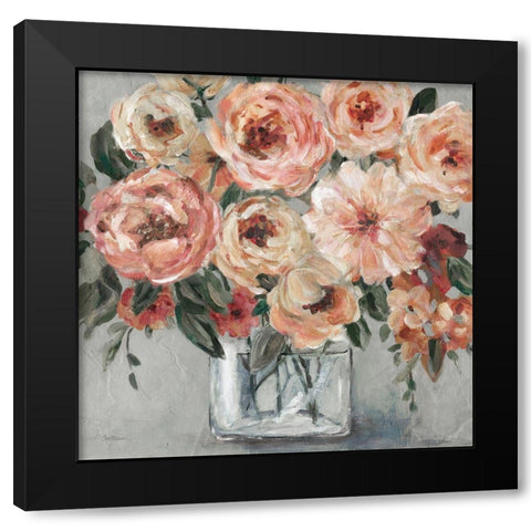Painterly Bouquet Black Modern Wood Framed Art Print by Robinson, Carol