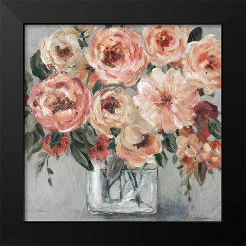 Painterly Bouquet Black Modern Wood Framed Art Print by Robinson, Carol