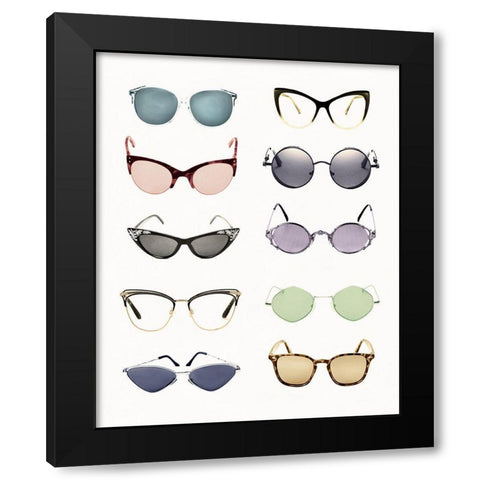Vintage Glasses I Black Modern Wood Framed Art Print by Designs, CAD