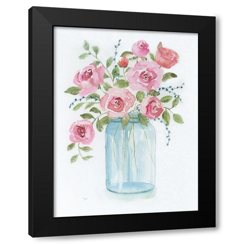 Adorable I Black Modern Wood Framed Art Print by Nan