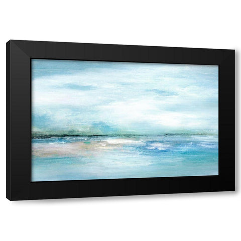 Silhouette Sunset Black Modern Wood Framed Art Print with Double Matting by Tava Studios