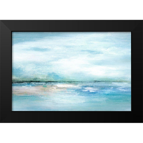 Silhouette Sunset Black Modern Wood Framed Art Print by Tava Studios
