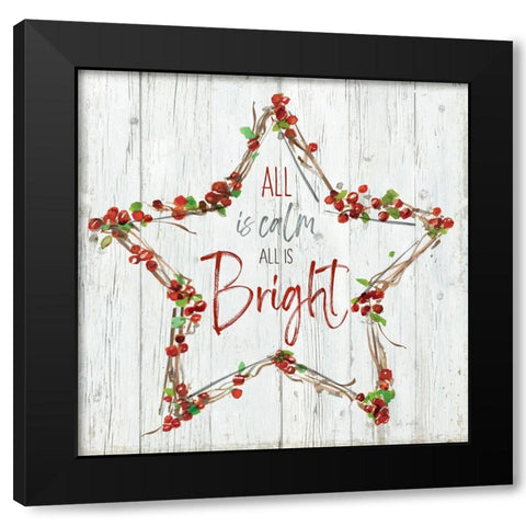 Bright Star Wreath Black Modern Wood Framed Art Print with Double Matting by Swatland, Sally