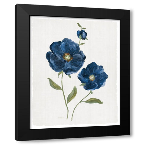 Blue Poppies Black Modern Wood Framed Art Print by Robinson, Carol