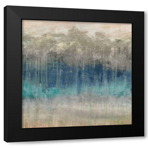 Treeline Reflections Black Modern Wood Framed Art Print by Robinson, Carol