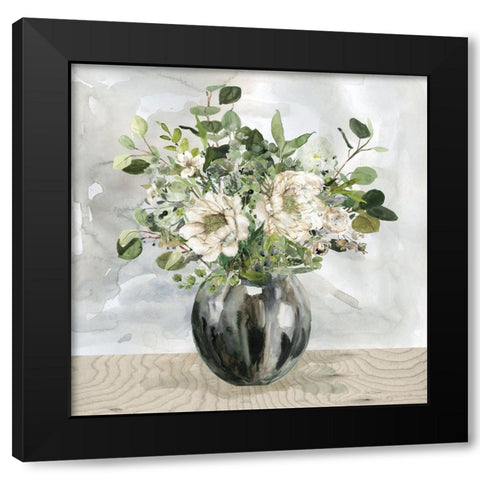Sophisticated Floral Black Modern Wood Framed Art Print by Robinson, Carol