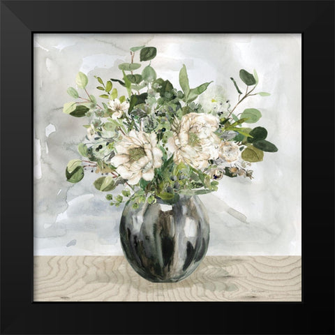 Sophisticated Floral Black Modern Wood Framed Art Print by Robinson, Carol