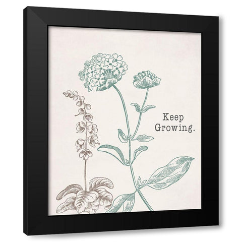 Keep Growing Black Modern Wood Framed Art Print with Double Matting by Santiago, Daniela