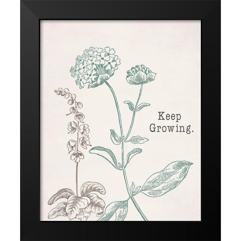 Keep Growing Black Modern Wood Framed Art Print by Santiago, Daniela