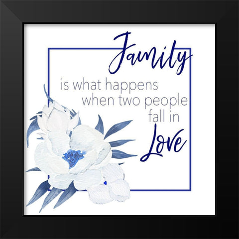 Fall In Love Black Modern Wood Framed Art Print by Santiago, Daniela