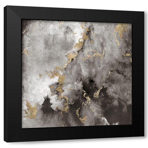 Edge of Gold Black Modern Wood Framed Art Print by Tava Studios