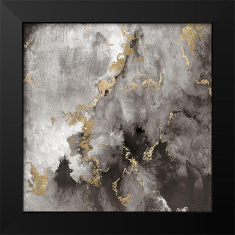 Edge of Gold Black Modern Wood Framed Art Print by Tava Studios