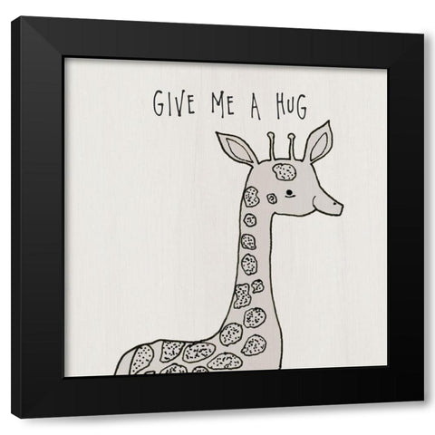 Give Me A Hug Black Modern Wood Framed Art Print with Double Matting by Jill, Susan