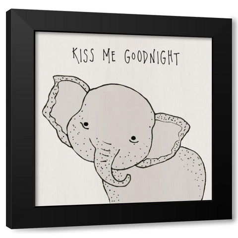 Kiss Me Goodnight Black Modern Wood Framed Art Print by Jill, Susan