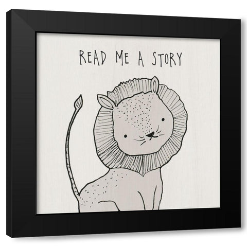 Read Me A Story Black Modern Wood Framed Art Print by Jill, Susan