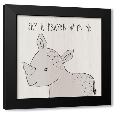 Say A Prayer With Me Black Modern Wood Framed Art Print with Double Matting by Jill, Susan