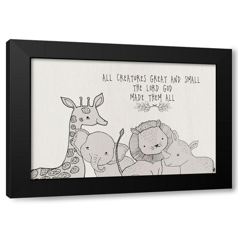 All Creatures Black Modern Wood Framed Art Print by Jill, Susan