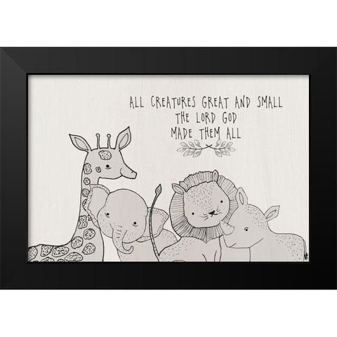 All Creatures Black Modern Wood Framed Art Print by Jill, Susan