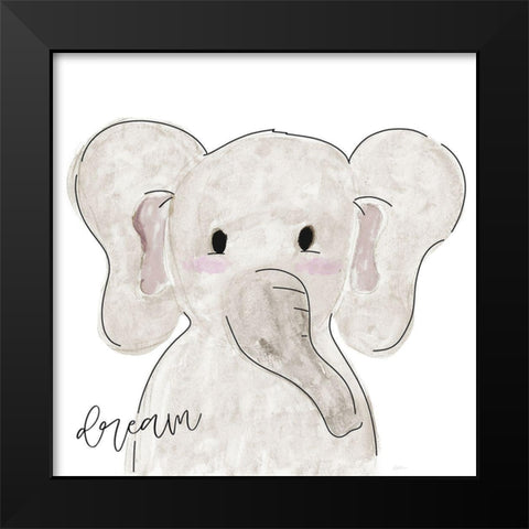 Dream Elephant Black Modern Wood Framed Art Print by Carpentieri, Natalie