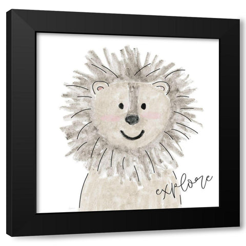 Explore Lion Black Modern Wood Framed Art Print with Double Matting by Carpentieri, Natalie
