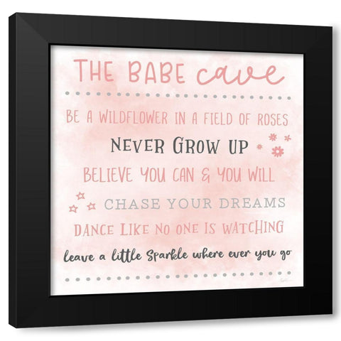 The Babe Cave Black Modern Wood Framed Art Print by Carpentieri, Natalie