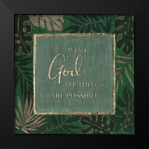 With God Black Modern Wood Framed Art Print by Tava Studios