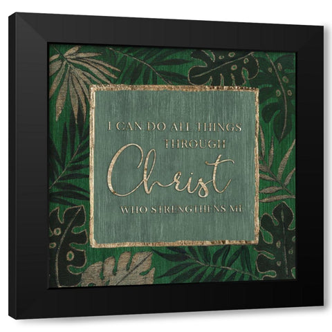Christ Strengthens Black Modern Wood Framed Art Print by Tava Studios