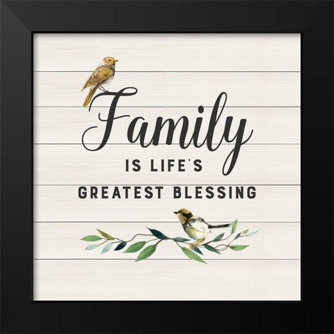 Family Birds Black Modern Wood Framed Art Print by Robinson, Carol