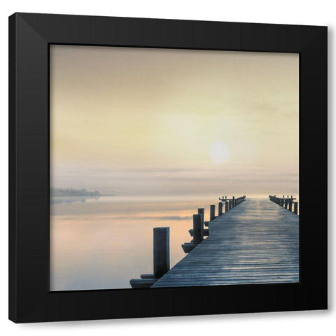 Pier at Dawn Black Modern Wood Framed Art Print by Calascibetta, Mike