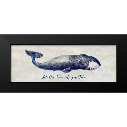 Let The Sea Set You Free Black Modern Wood Framed Art Print by Jill, Susan