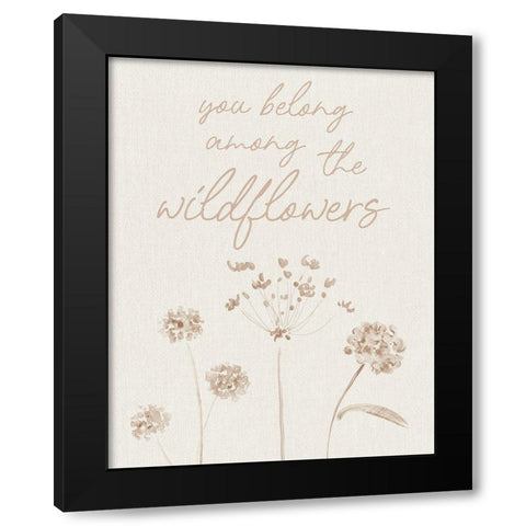 Wildflowers Black Modern Wood Framed Art Print by Designs, CAD