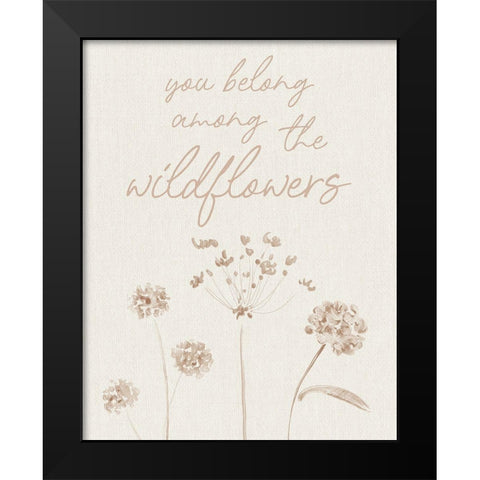 Wildflowers Black Modern Wood Framed Art Print by Designs, CAD