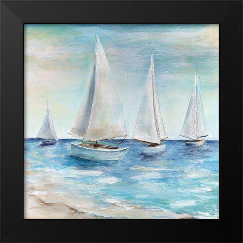Shore Sailing Black Modern Wood Framed Art Print by Dunlap, Marilyn