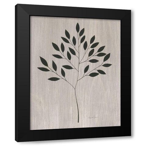 Leaves and Wood I Black Modern Wood Framed Art Print with Double Matting by Gunn, Kourtni