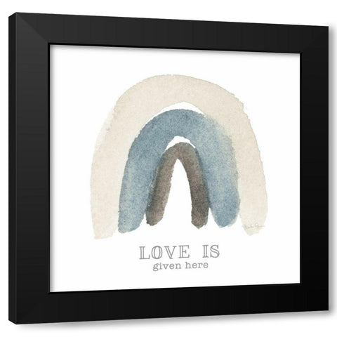 Love Rainbow Black Modern Wood Framed Art Print by Gunn, Kourtni