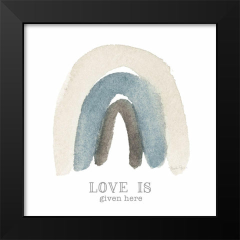 Love Rainbow Black Modern Wood Framed Art Print by Gunn, Kourtni