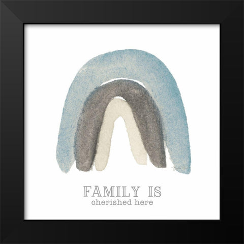 Family Rainbow Black Modern Wood Framed Art Print by Gunn, Kourtni