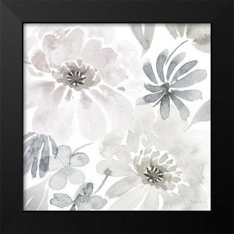 Soft Bloom Black Modern Wood Framed Art Print by Gunn, Kourtni