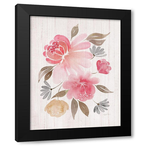 Loose Peonies II Black Modern Wood Framed Art Print with Double Matting by Gunn, Kourtni