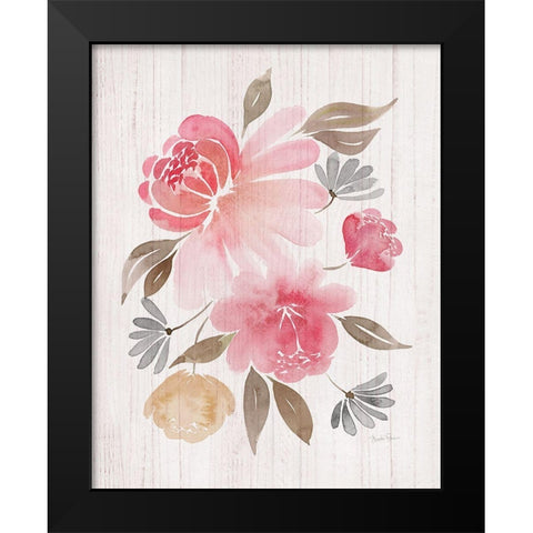 Loose Peonies II Black Modern Wood Framed Art Print by Gunn, Kourtni